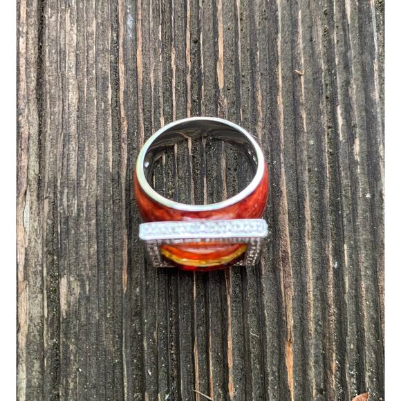 Rarities Sterling Silver Multi Color Crystal Ring - Picture 3 of 4